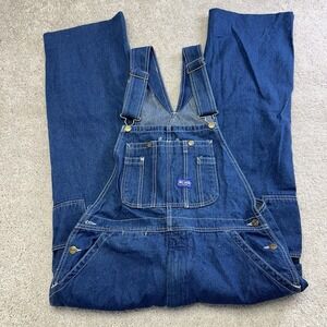 Big Smith Denim Bib Overalls Mens 36x27 Blue Workwear Classic